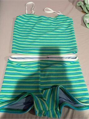 Dippin Daisy’s Stripe high waist Bikini Set EUC XS